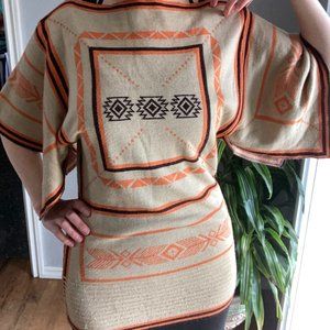 Knit Aztec Tunic with Flutter Sleeves